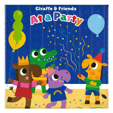 Giraffe and Friends at a Party